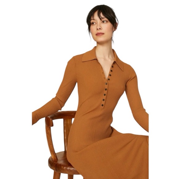 A.L.C. Lance Sweater Dress Long Sleeve Asymmetrical Hemline in Ribbed Knit L - Picture 1 of 11